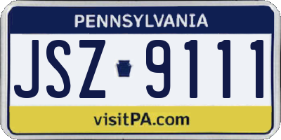 PA license plate JSZ9111