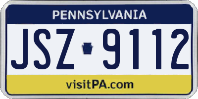 PA license plate JSZ9112