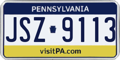 PA license plate JSZ9113
