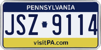 PA license plate JSZ9114
