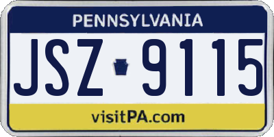 PA license plate JSZ9115