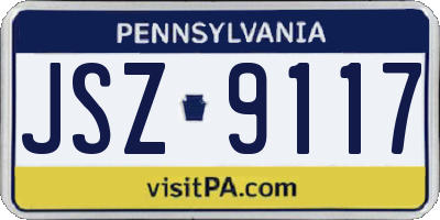 PA license plate JSZ9117