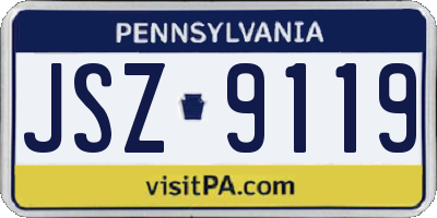 PA license plate JSZ9119