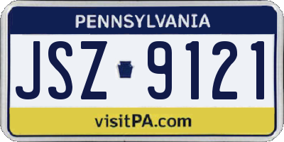 PA license plate JSZ9121