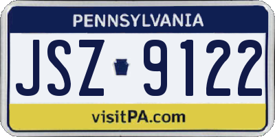 PA license plate JSZ9122