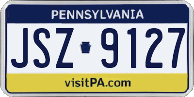 PA license plate JSZ9127