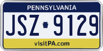 PA license plate JSZ9129