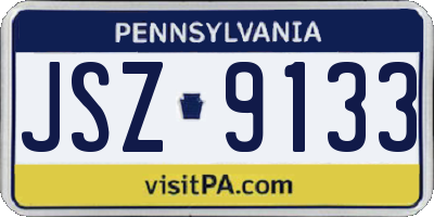 PA license plate JSZ9133