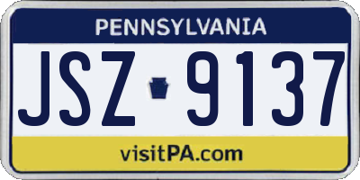 PA license plate JSZ9137