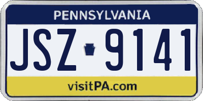 PA license plate JSZ9141