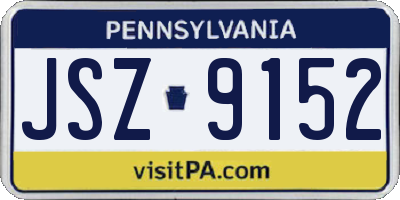 PA license plate JSZ9152
