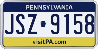 PA license plate JSZ9158