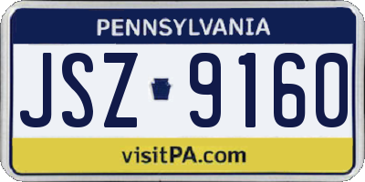 PA license plate JSZ9160
