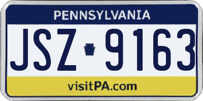 PA license plate JSZ9163