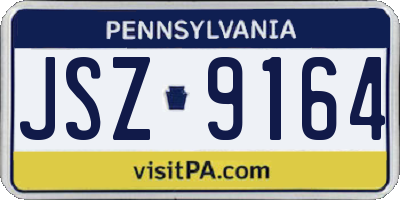 PA license plate JSZ9164