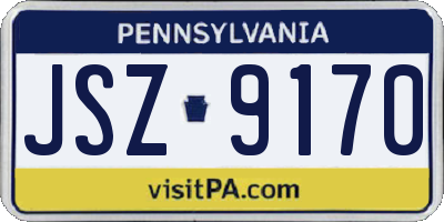 PA license plate JSZ9170