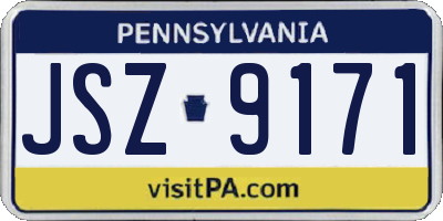 PA license plate JSZ9171