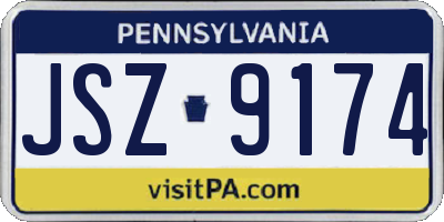 PA license plate JSZ9174