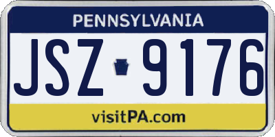 PA license plate JSZ9176