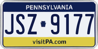 PA license plate JSZ9177