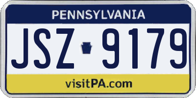 PA license plate JSZ9179