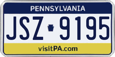 PA license plate JSZ9195