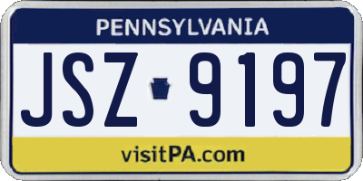 PA license plate JSZ9197