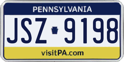 PA license plate JSZ9198