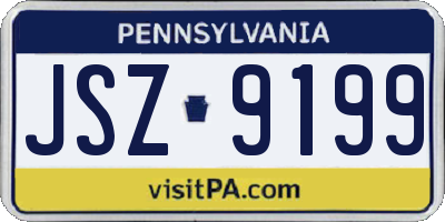 PA license plate JSZ9199