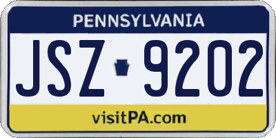 PA license plate JSZ9202