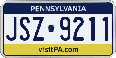 PA license plate JSZ9211