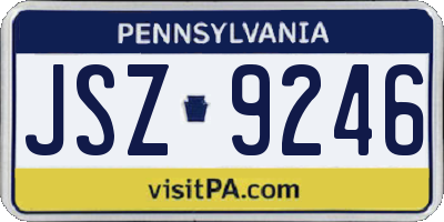 PA license plate JSZ9246