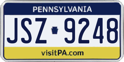 PA license plate JSZ9248