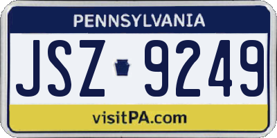 PA license plate JSZ9249