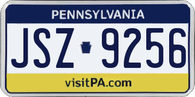 PA license plate JSZ9256