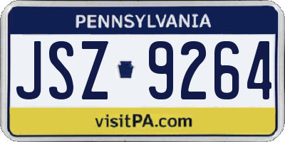 PA license plate JSZ9264