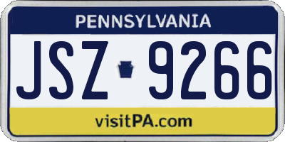 PA license plate JSZ9266