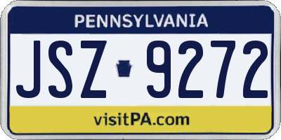 PA license plate JSZ9272