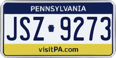 PA license plate JSZ9273