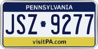 PA license plate JSZ9277