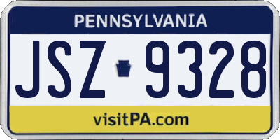 PA license plate JSZ9328