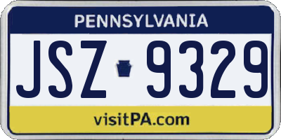 PA license plate JSZ9329