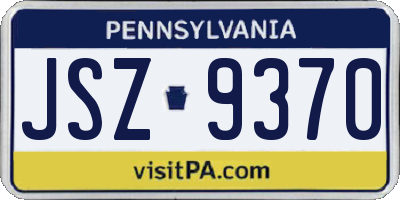 PA license plate JSZ9370