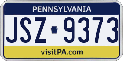 PA license plate JSZ9373