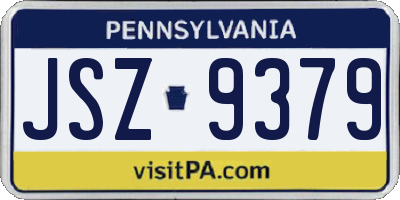 PA license plate JSZ9379