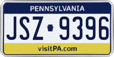 PA license plate JSZ9396