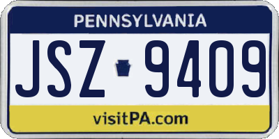PA license plate JSZ9409