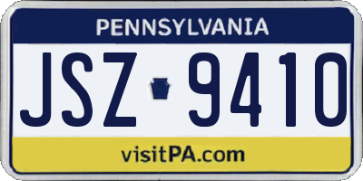 PA license plate JSZ9410