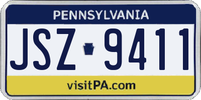 PA license plate JSZ9411