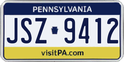 PA license plate JSZ9412